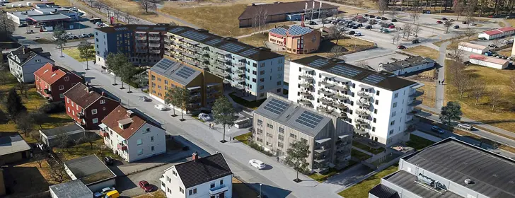 Flerbostadshus i färgglad fasad | Nivika Fastigheter AB (publ)